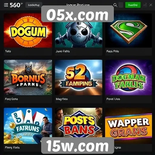 Comparação de jogos populares disponíveis no 05x.com